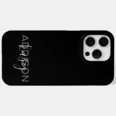 Modern zwart eminine Script aangepaste naam Case-Mate iPhone Case (Achterkant (horizontaal))
