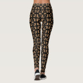 Modern Zwart en Beige Leggings (Achterkant)