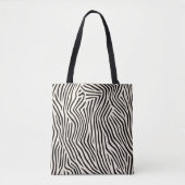 Modern zwart en beige natuur gestreept tote bag (Voorkant)