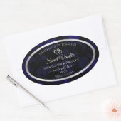 Modern Zwart en Blauw Bloemen Product Etiketten Zi (Envelop)