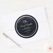 Modern Zwart en Blauw Bloemen Product Etiketten Zi (Envelop)