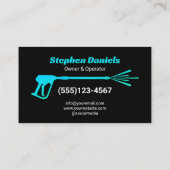 Modern Zwart en blauw Druk Wassen Reiniging Visitekaartje (Achterkant)