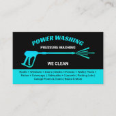 Modern Zwart en blauw Druk Wassen Reiniging Visitekaartje (Voorkant)