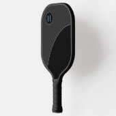 Modern zwart en blauw met gestreept monogram pickleball paddle (Links)