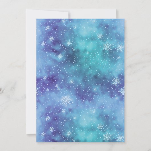 Modern zwart en blauw vrolijk kerstboomfeest kaart (Achterkant)