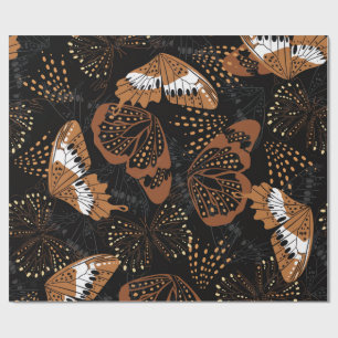 Modern zwart en bruin insectenprint inpakpapier