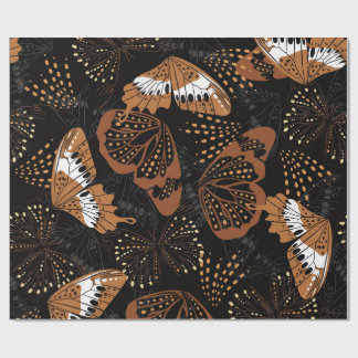 Modern zwart en bruin insectenprint inpakpapier