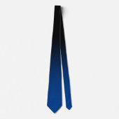 Modern zwart en diepblauw verloop stropdas (Voorkant)
