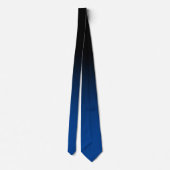 Modern zwart en diepblauw verloop stropdas (Achterkant)