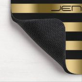 Modern zwart en faux goud strepen patroon muismat (Hoek)