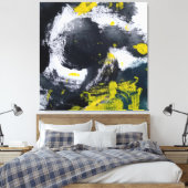 Modern zwart en geel Abstract Canvas Afdruk (Insitu (Slaapkamer))