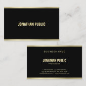 Modern zwart en Gold Professional aantrekkelijk Visitekaartje (Voorkant / Achterkant)