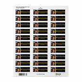 Modern Zwart en Goud 2025 Afstuderen Foto Etiket (Full Sheet)