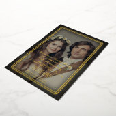 Modern  zwart en goud 50e Jubileum Folie Uitnodiging (Gedraaid)