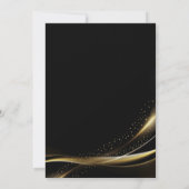 Modern zwart en goud 55ste verjaardagsfeest kaart (Achterkant)