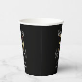 modern , zwart en goud - 70e verjaardag papieren bekers (Rechts)