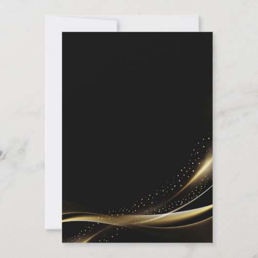 Modern zwart en goud 80ste verjaardagsfeest kaart (Achterkant)