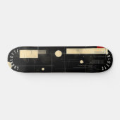 Modern zwart en goud Abstract skateboard (Horizontaal)