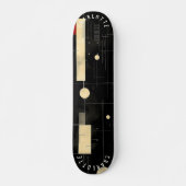 Modern zwart en goud Abstract skateboard (Voorkant)