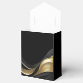 Modern zwart en goud Abstracte bruiloft Bedankdoosjes (Geopend)