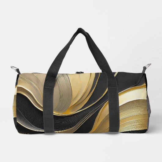 Modern zwart en goud Abstracte luxe- Plunjezak (Voorkant)