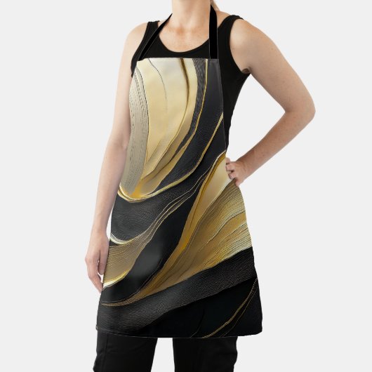 Modern zwart en goud Abstracte luxe- Schort (Insitu)