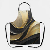 Modern zwart en goud Abstracte luxe- Schort (Voorkant)