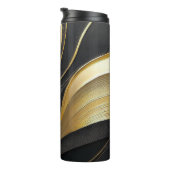 Modern zwart en goud Abstracte luxe- Thermosbeker (Geroteerd rechts)