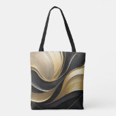 Modern zwart en goud Abstracte luxe- Tote Bag (Achterkant)