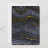 Modern Zwart en Goud Agaat Stone Dinner Party Kaart (Achterkant)