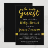 Modern zwart en goud Baby shower Kaart (Voorkant / Achterkant)