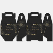 Modern Zwart en Goud Bloemen bruiloft Dank u Bedankdoosjes (Ongevouwen)