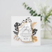Modern Zwart en Goud Botanische Tuin Partij Kaart (Staand voorkant)