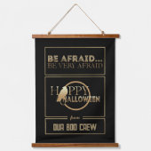 Modern zwart en goud chique volwassen gelukkig Hal Hangend Wandkleed (Voorkant)