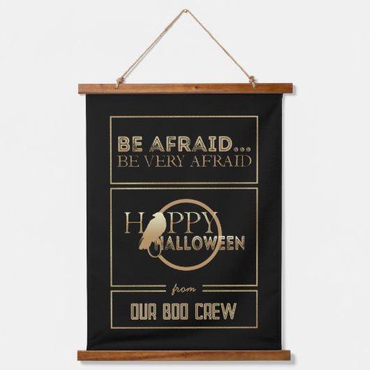 Modern zwart en goud chique volwassen gelukkig Hal Hangend Wandkleed (Voorkant)