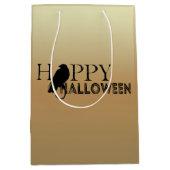 Modern zwart en goud chique volwassen Halloween Medium Cadeauzakje (Voorkant)