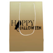 Modern zwart en goud chique volwassen Halloween Medium Cadeauzakje (Achterkant)