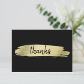 Modern zwart en goud elegant bedankkaart (Staand voorkant)