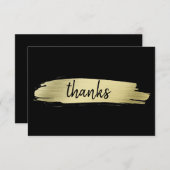 Modern zwart en goud elegant bedankkaart (Voorkant / Achterkant)