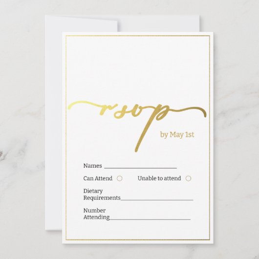Modern zwart en goud Elegant Kaart (Voorkant)