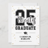 Modern Zwart en Goud Foto Afstuderen Aankondiging (Voorkant)