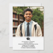 Modern Zwart en Goud Foto Afstuderen Aankondiging (Achterkant)