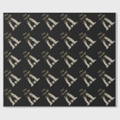 Modern Zwart en Goud Geboorte Wieg Kerst Cadeaupapier (Vlak)