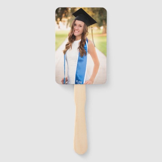 Modern zwart en goud geometrisch Afstuderen foto Handwaaier (Achterkant)