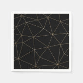 Modern zwart en goud geometrisch servet (Voorkant)