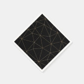 Modern zwart en goud geometrisch servet (Hoek)