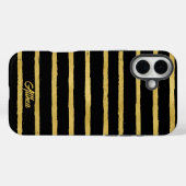 Modern zwart en goud gestreept Case-Mate iPhone case (Achterkant (horizontaal))