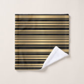 Modern zwart en goud gestreepte handdoeken (Wasdoekje)