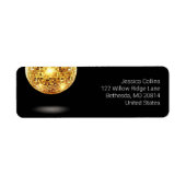 Modern Zwart en Goud Glam Disco Ball Elegant Chic Etiket (Voorkant)