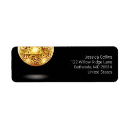 Modern Zwart en Goud Glam Disco Ball Elegant Chic Etiket